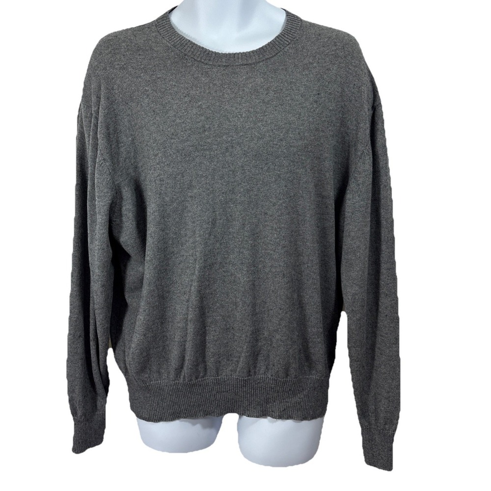 Daniel Cremieux Classics Men's XL‎ Gray Pullover Sweater Cotton Cashmere Blend